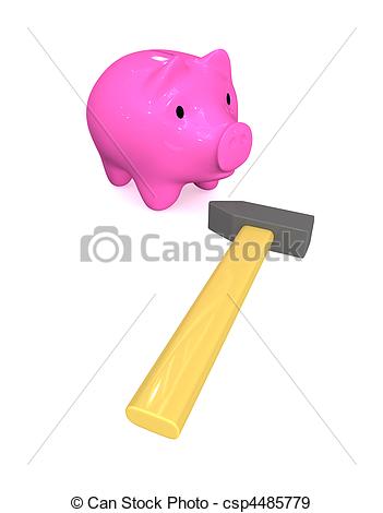 Stock Illustration Of Threat To Savings   Three Dimensional Image   A