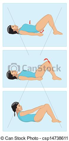 Vector Clip Art Of Exercises For Hiatus Hernia   Drawing To Show Three