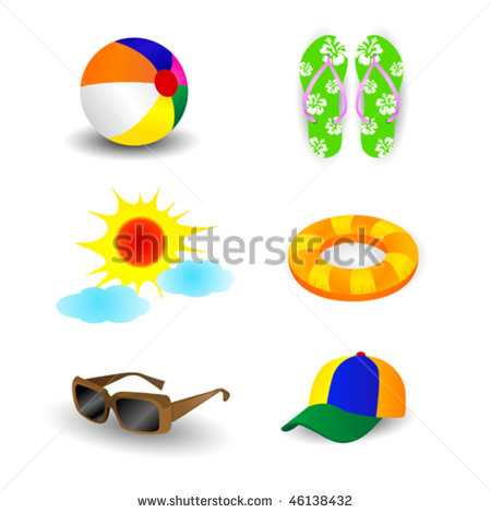 Beach Items Clipart