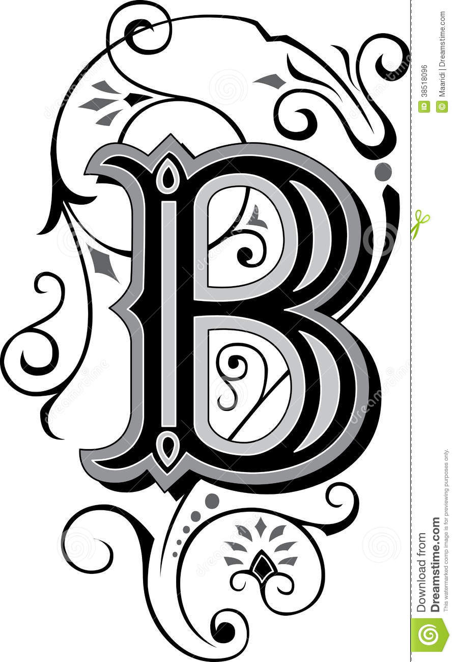 Beautiful Ornament Letter B Royalty Free Stock Image   Image
