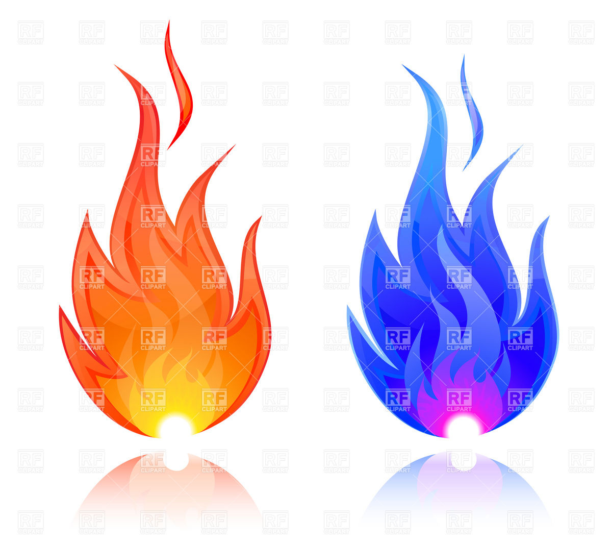 Blue And Red Fire Icons Download Royalty Free Vector Clipart  Eps 