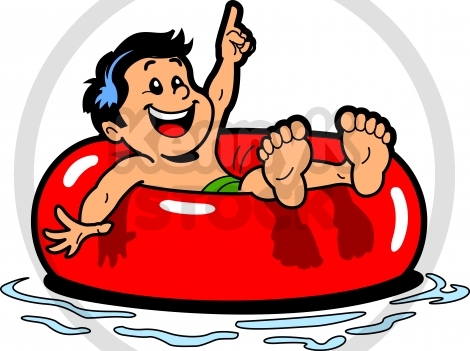 Boy Floating In Water   Clipartmascots Com