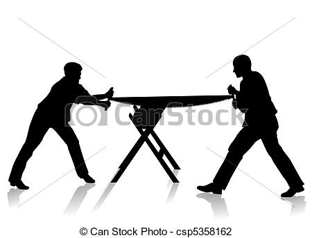 Clip Art Of Cutting Wood With Saw Csp5358162 Search Clipart