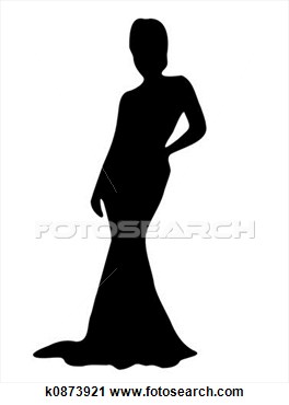 Clipart   Elegant Lady Silhouette  Fotosearch   Search Clip Art    