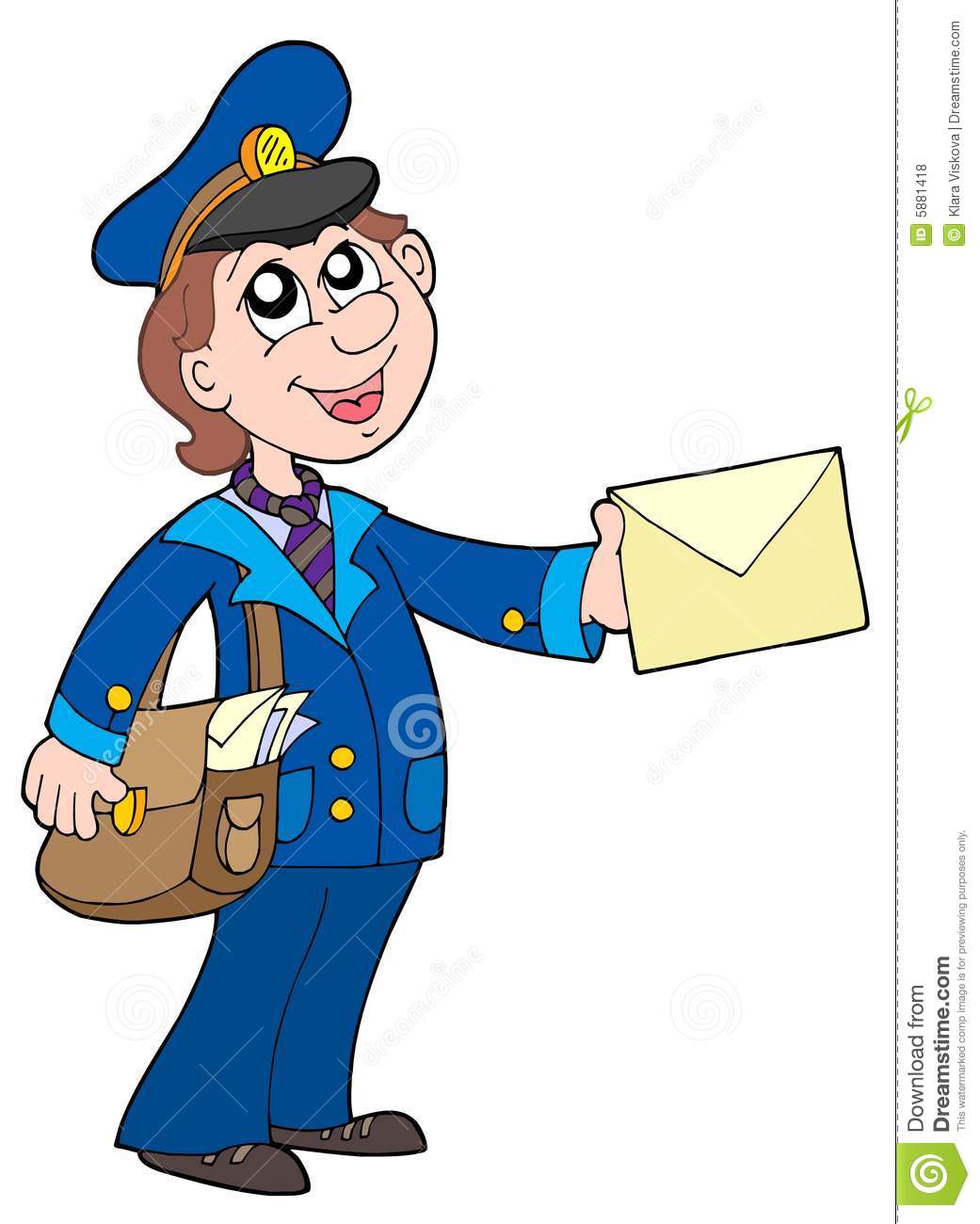 Cute Postman With Letter Royalty Free Stock Photos   Image  5881418
