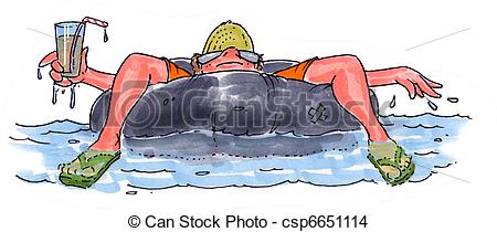 Drawing Of Tube Dude   An Individual Sitting On An Inner Tube Floating