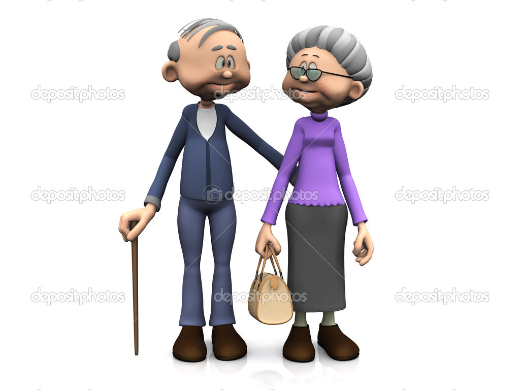 Elderly Cartoon Couple    Stock Photo   Sarah5  8933933