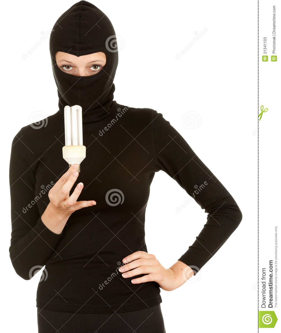 Female Thief In Black Clothes And Balaclava Stock Photos   Image