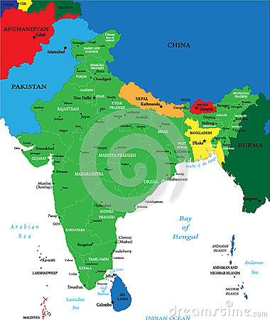 Highly Detailed Map Of India