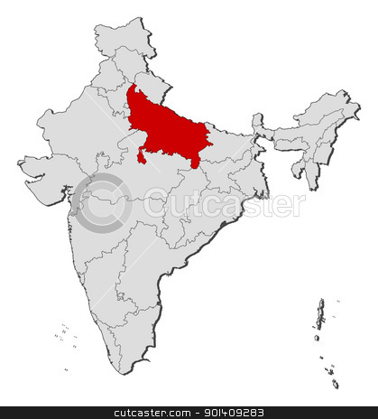 Map Of India Maharashtra Highlighted Stock Vector Clipart Political
