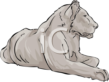 Royalty Free Clipart Image  Profile Of A Female Lion