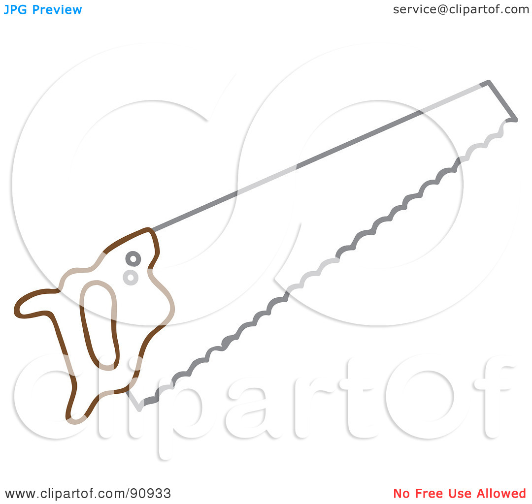 Royalty Free Rf Clipart Illustration Of A Brown Hand Saw 102490933 Jpg