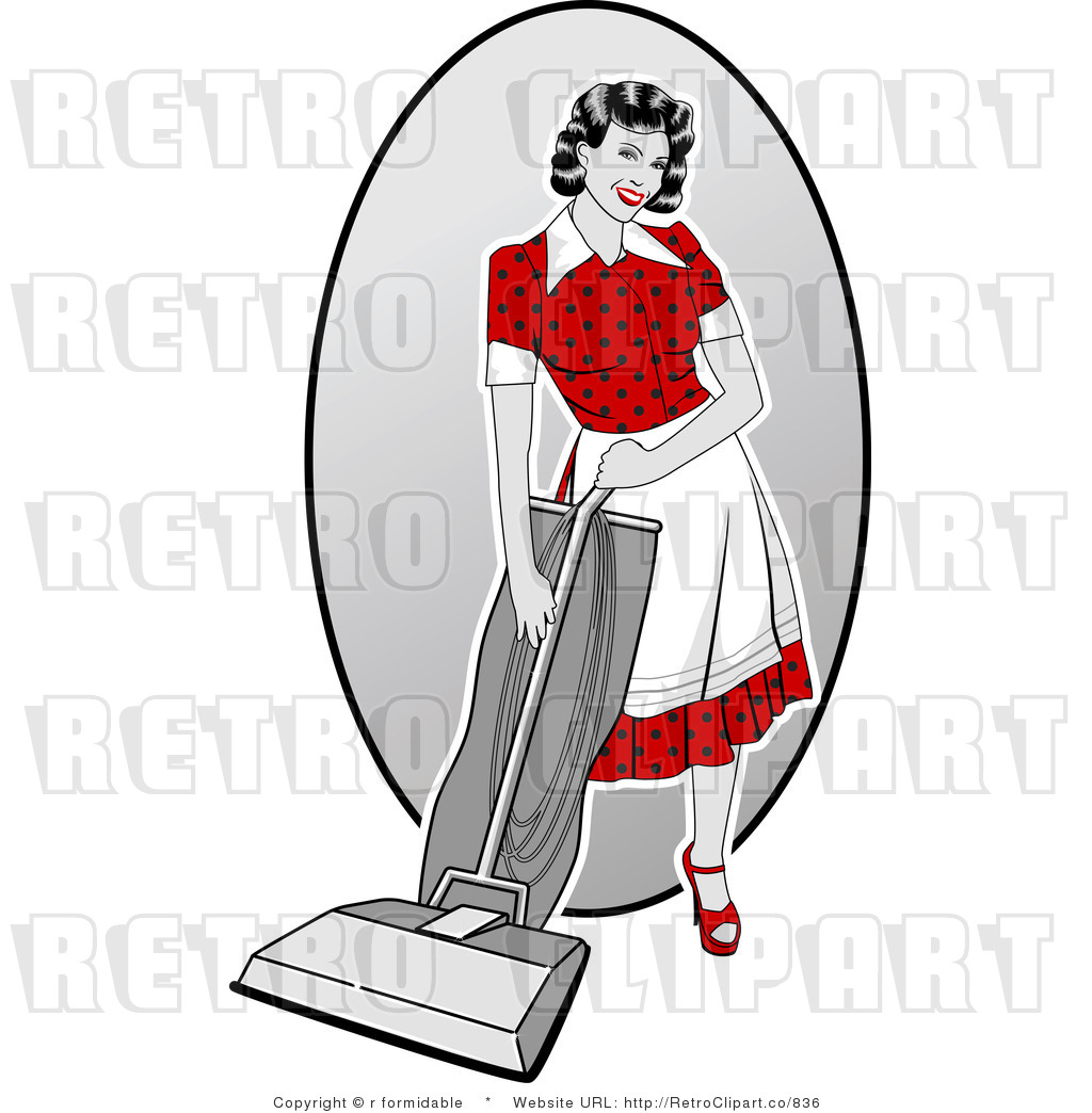 Royalty Free  Rf  Retro Clipart Illustration Of Sexy Lady Vacuuming