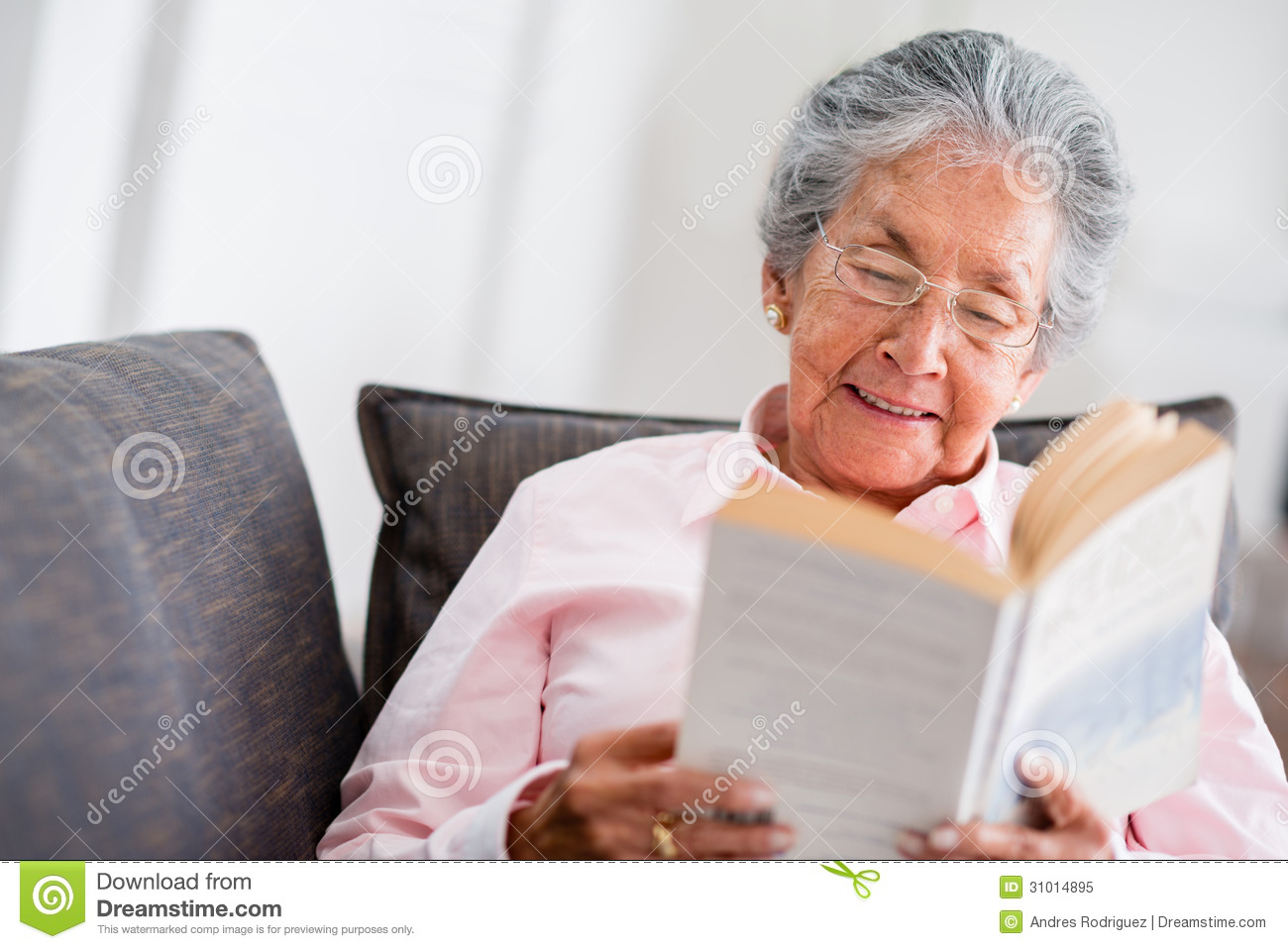 Royalty Free Stock Photo  Elder Woman Reading A Book