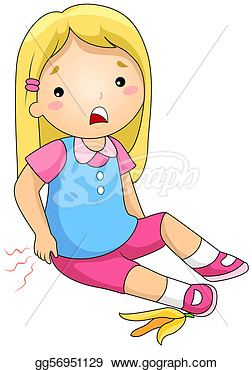Stock Illustration   Illustration Of A Girl Who Slipped After Stepping