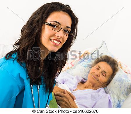 Stock Photo   Nurse Caring For Elder Patients   Stock Image Images