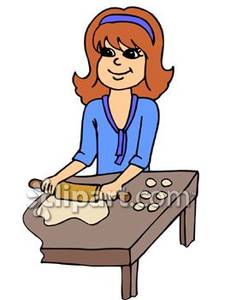 Young Lady Baking   Royalty Free Clipart Picture