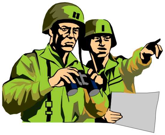 Army Officer Binoculars Clip Art