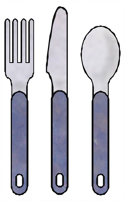 Artbyjean   Purple Wood Roses  Knife Fork Spoon Sets   Clip Art