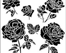 Cabbage Roses 6x6 Crafters Workshop Stencil  514s    For Cookies Cake