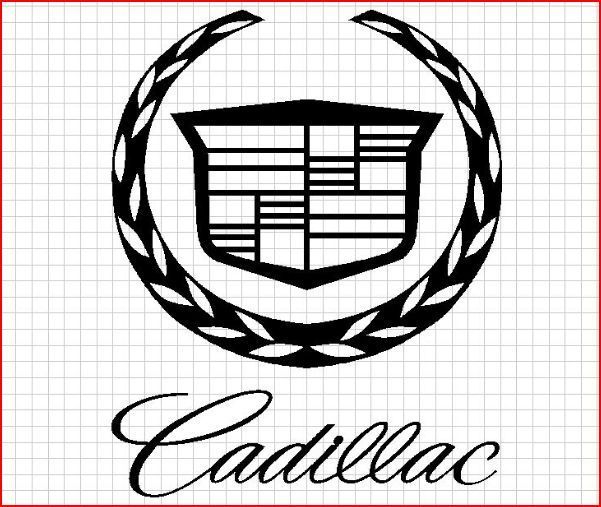 Cadillac Crest Laurel And Script Cnc Plasma Dxf Clip Art   Ebay