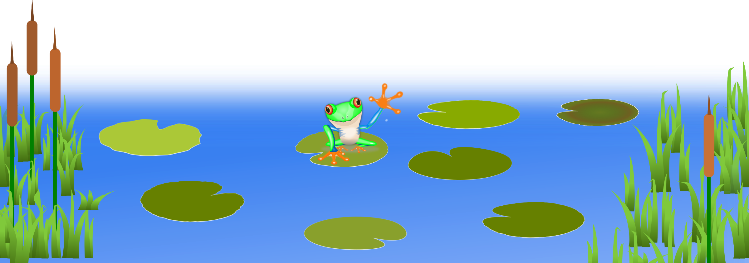 Frog On Bluish Pond