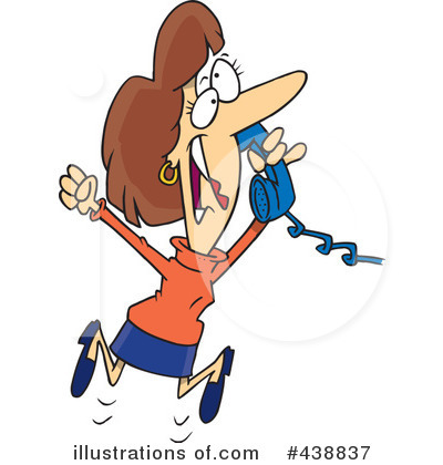 Royalty Free  Rf  Phone Call Clipart Illustration By Ron Leishman