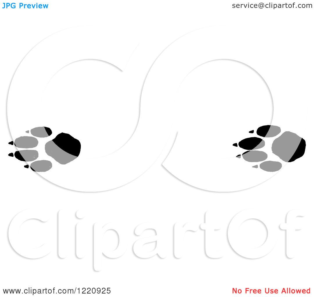Clipart Of Black And White Timber Wolf Tracks   Royalty Free Vector