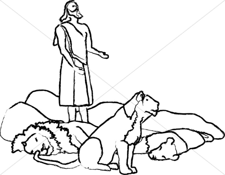 Daniel In The Lions Den   Old Testament Clipart