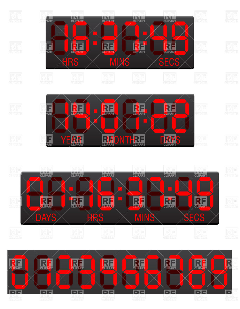 Digital Scoreboard Countdown Timer Design Elements Download Royalty