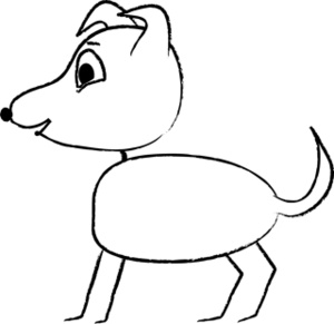 Dog Coloring Page Clipart Image   Funny Little Cartoon Dog Drawing A