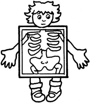 Free Medical Cartoon Clip Art Of Xrays   Ray Exam Coloring Page   X