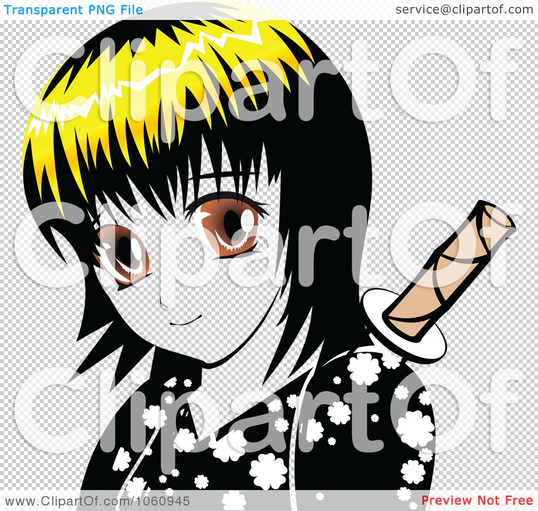 Free Vector Clip Art Illustration Of A Yellow Haired Manga Ninja Girl