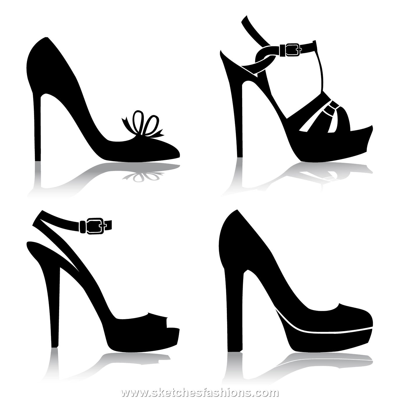 High Heel Shoe Style Sketches   Sketches Fashions