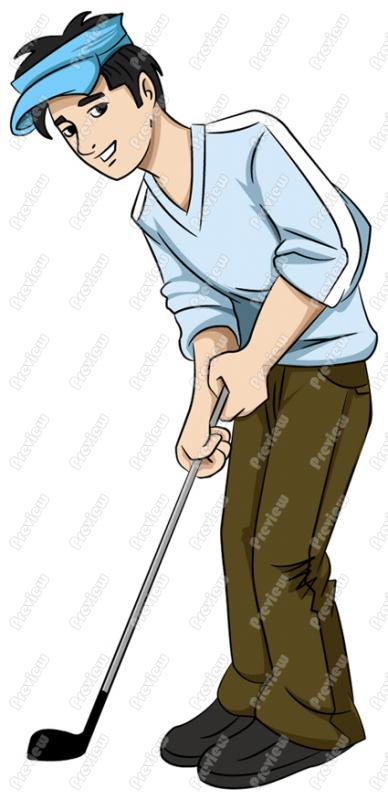 Male Golfer Clip Art   Royalty Free Clipart   Vector Cartoon Drawing