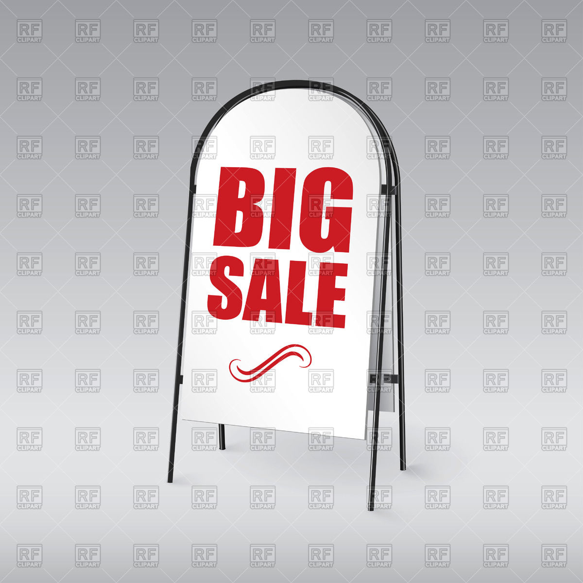 Pavement Sign With Red Letters Big Sale Objects Download Royalty