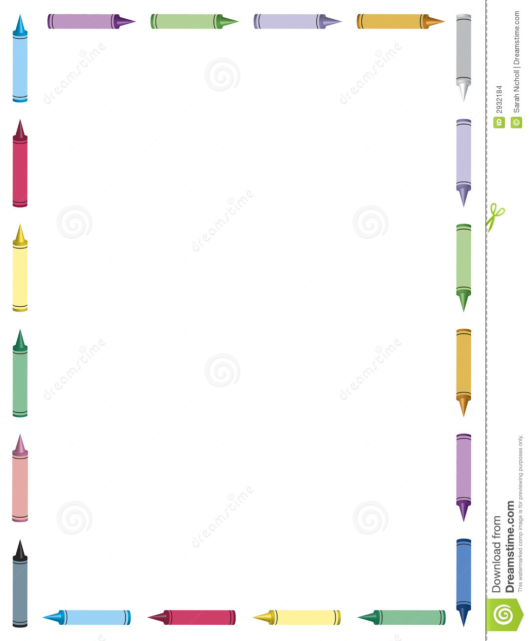 Preschool Border Clip Art Colourful Crayon Border 1