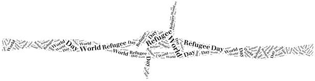 Word Cloud Illustration Related To World Refugee Day Stock Photography