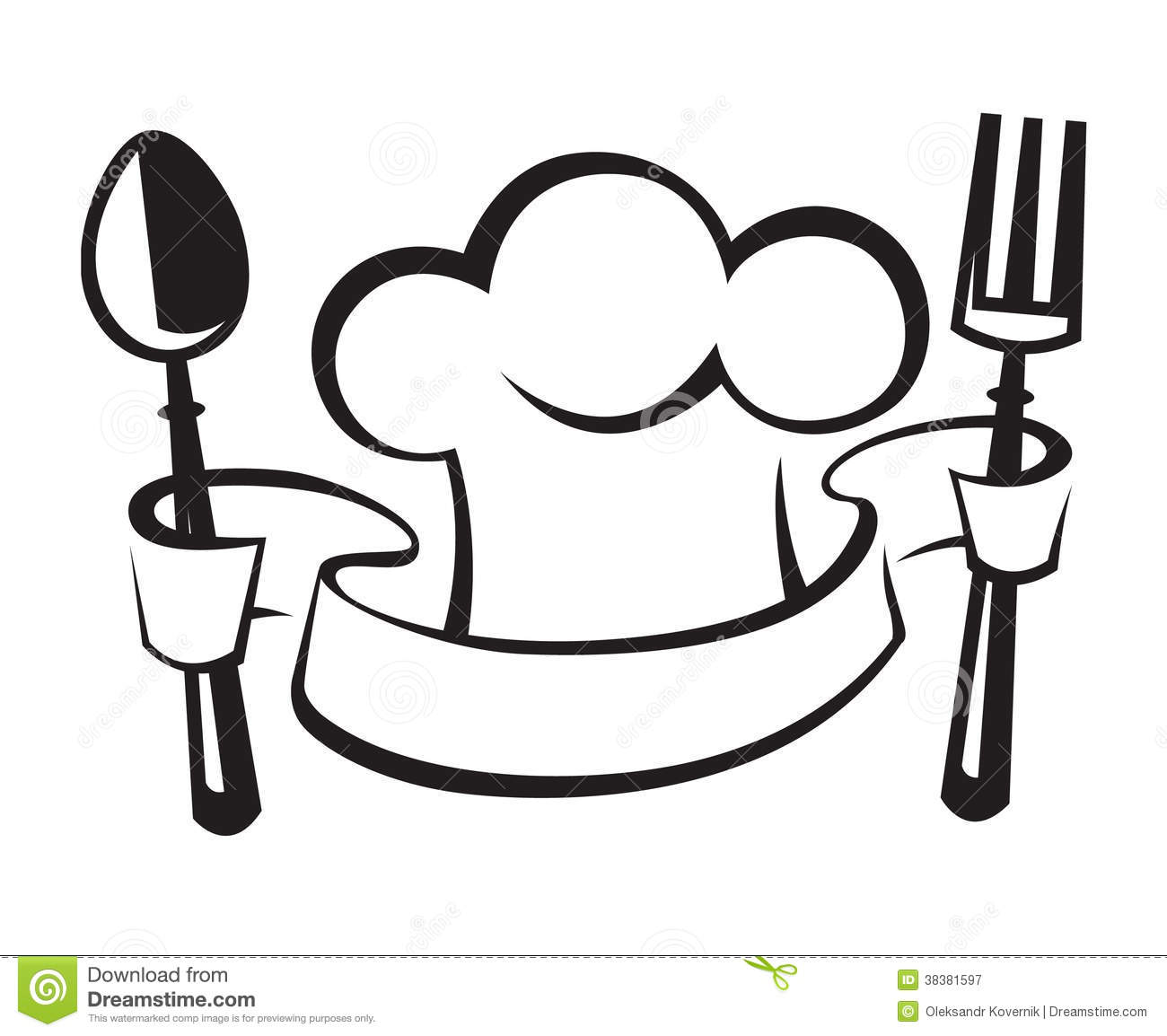 Chef Hat Spoon And Fork Royalty Free Stock Photography   Image