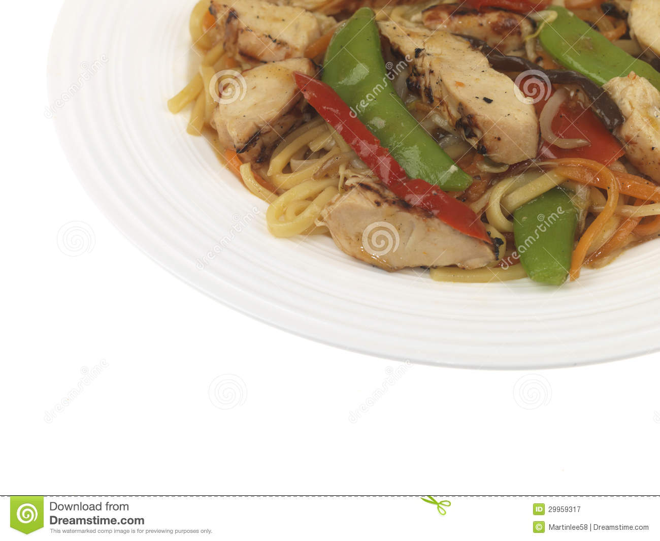 Chicken Teriyaki Noodles Royalty Free Stock Photography   Image