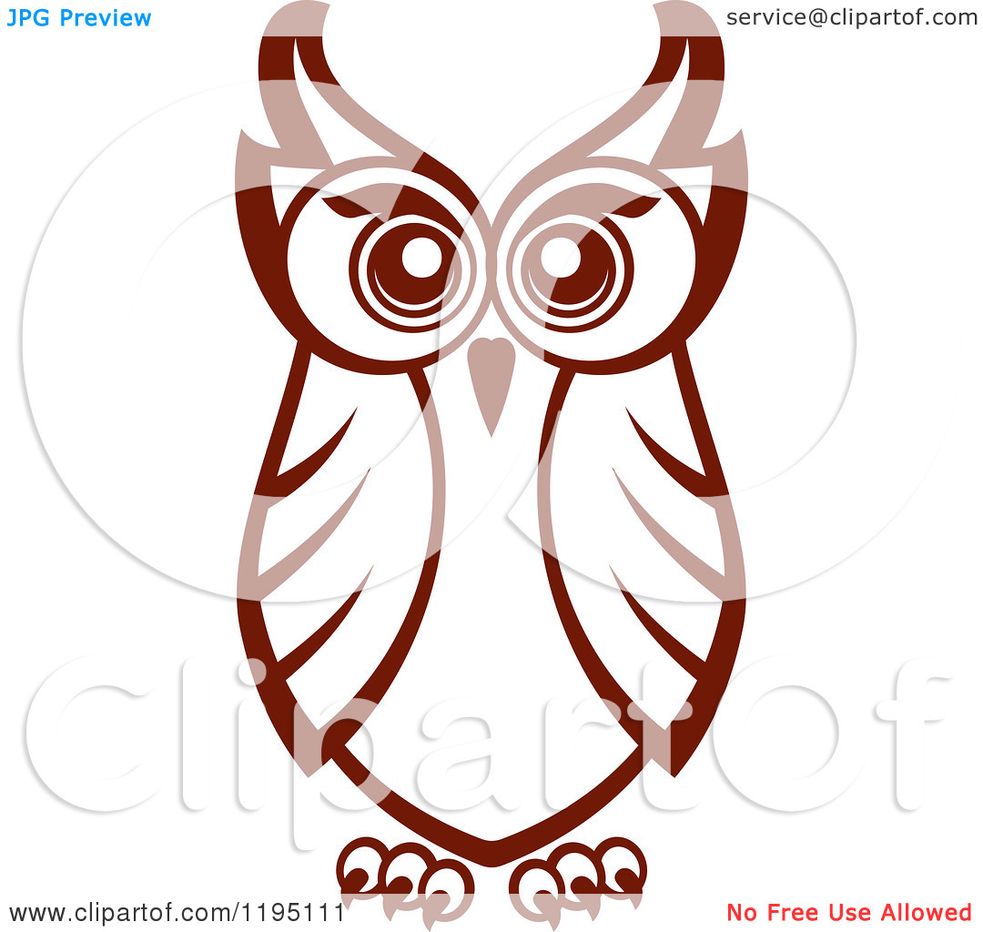 Clipart Of A Brown Owl 11   Royalty Free Vector Illustration By