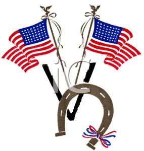 Clipart Picture  American Flags With A Horseshoe