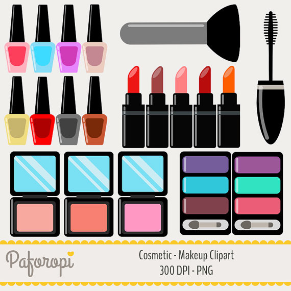Cosmetics Colorful Makeup Clipart By Paforopi On Etsy