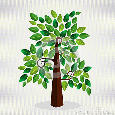 Cute Environment Green Tree Leaf Background  Vector File Layered For
