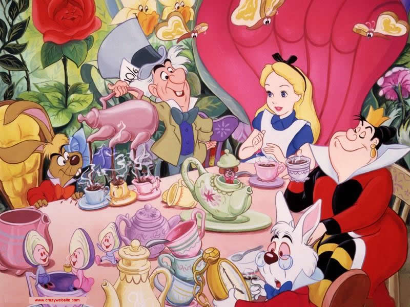 Desktop Wallpaper Artwork  Mad Hatters Tea Party From Walt Disney