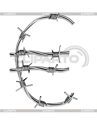 Euro Symbol Made From Barbed Wire     Zelfit