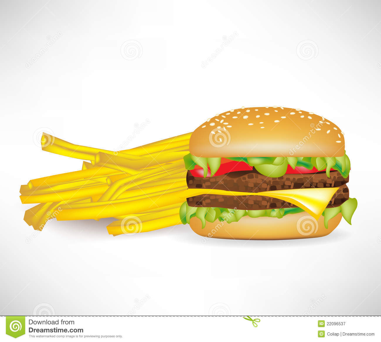 Fastfood Burger And French Fries Royalty Free Stock Photography
