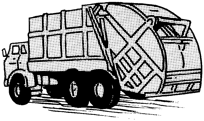 Garbage Truck Clip Art Black And White Garbage Clipart