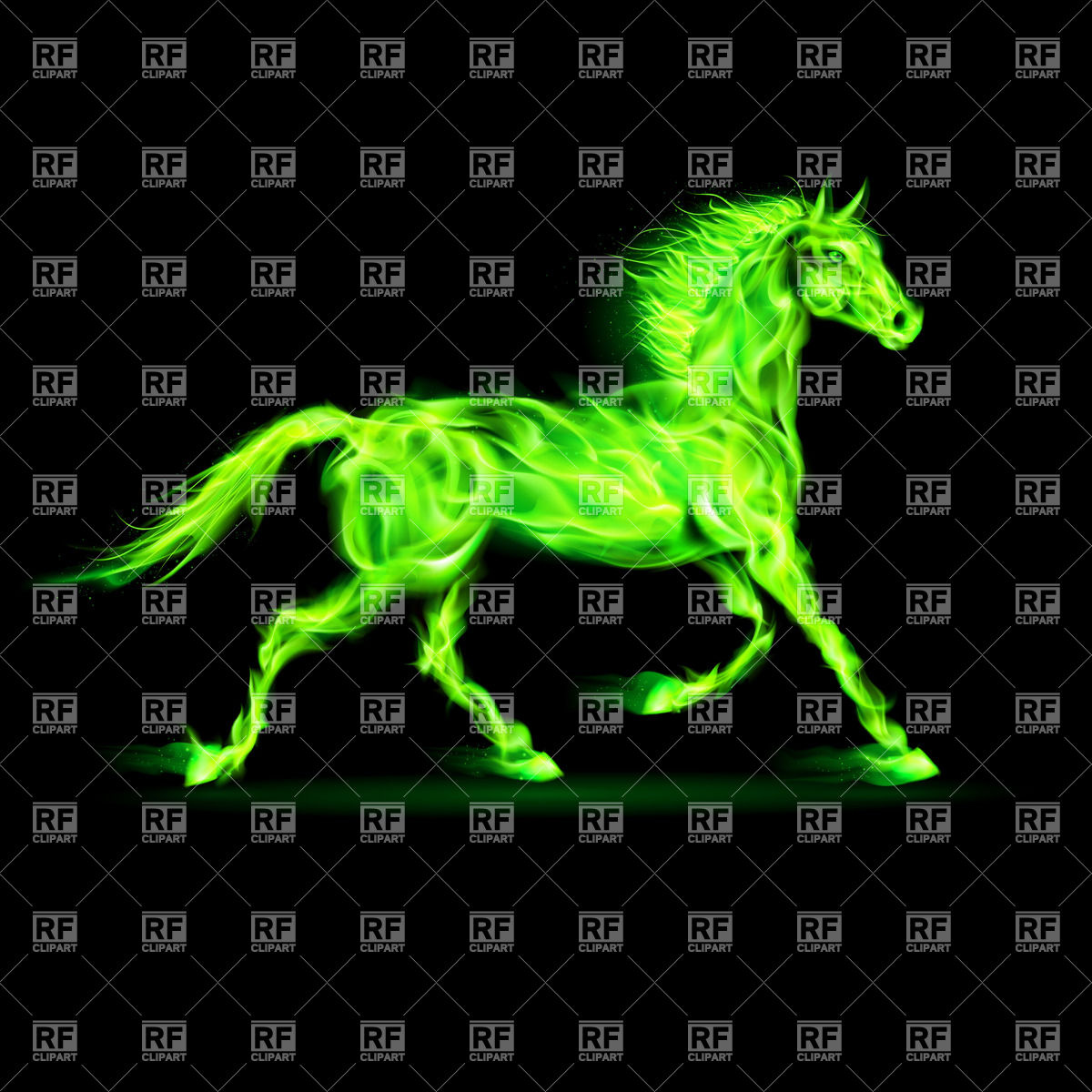 Green Running Horse On Black Background Download Royalty Free Vector    