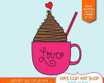 Hot Cocoa Clipart Of Pink Hot Cocoa Clip Art